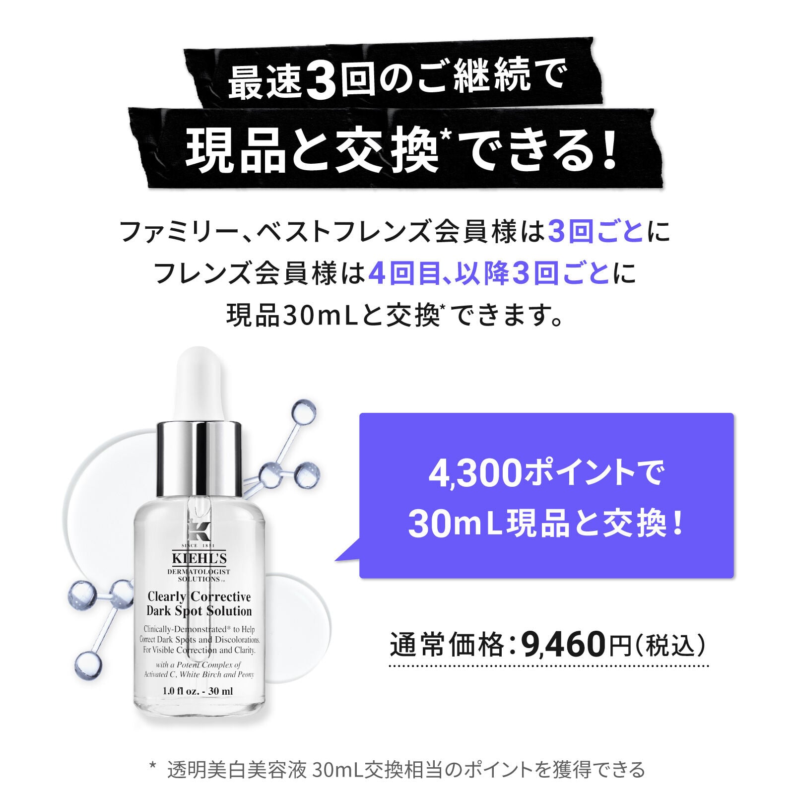 キールズ 透明美白美容液 定期お届け便